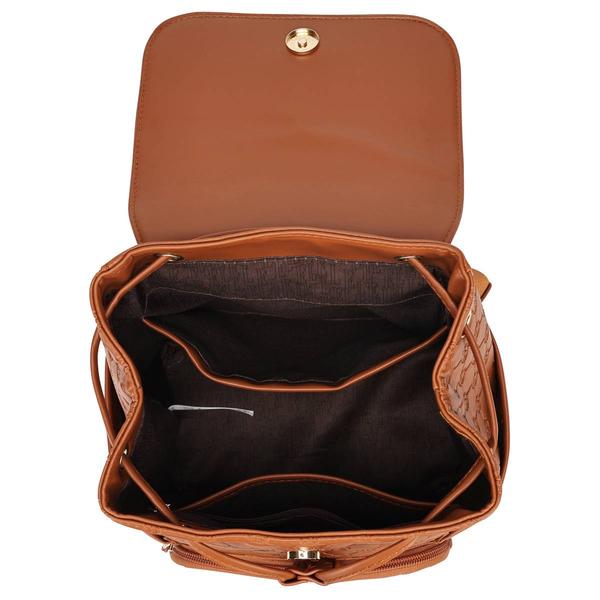 ELLE Compass Vegan Leather Monogram Mini Backpack
