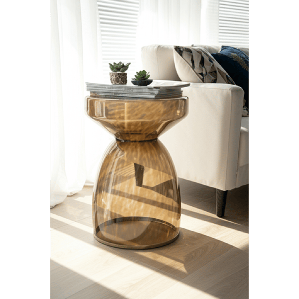 Sagebrook Home 20in. Aires Large Art Glass Accent Table