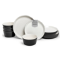 Sango Stockholm 12pc. Black/White Round Dinnerware Set - image 1