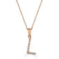 Diamond Classics&#40;tm&#41; 14kt. Rose Gold Initial L Letter Necklace - image 1