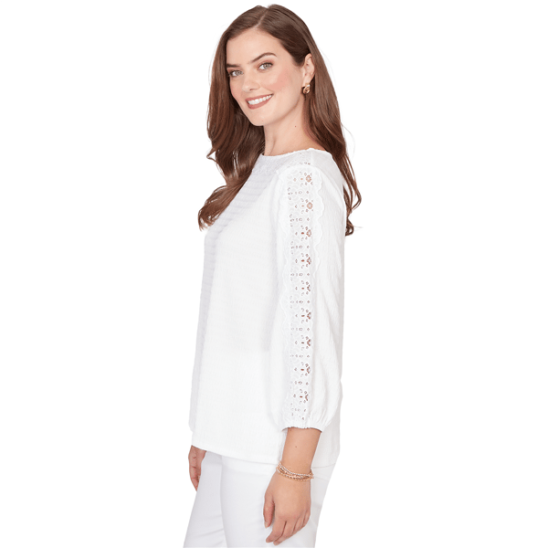 Womens Ruby Rd. California Dreaming 3/4 Sleeve Lace Blouse