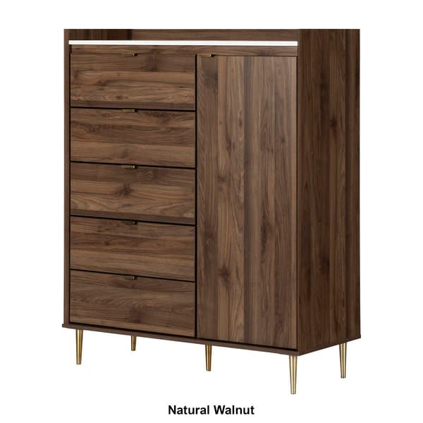 South Shore Hype Door Chest w/ 5 Drawers & Faux Carrara Marble
