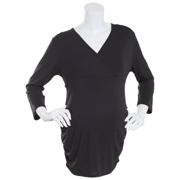 Womens Times Two Bracelet Sleeve V-Neck Maternity Nursing Top - image 