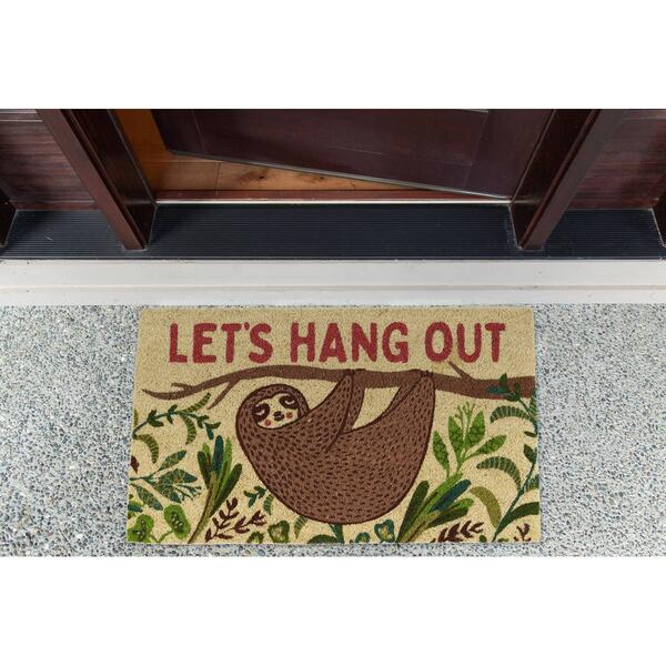 Design Imports Hang Out Sloth Doormat