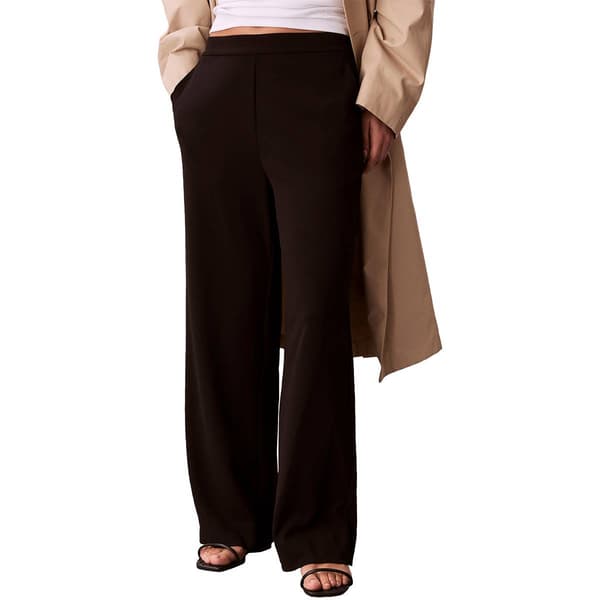 Womens Calvin Klein Pull On Stretch Crepe Straight Leg Pants