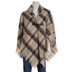 Womens Altare Classic Plaid Ruana Toggle