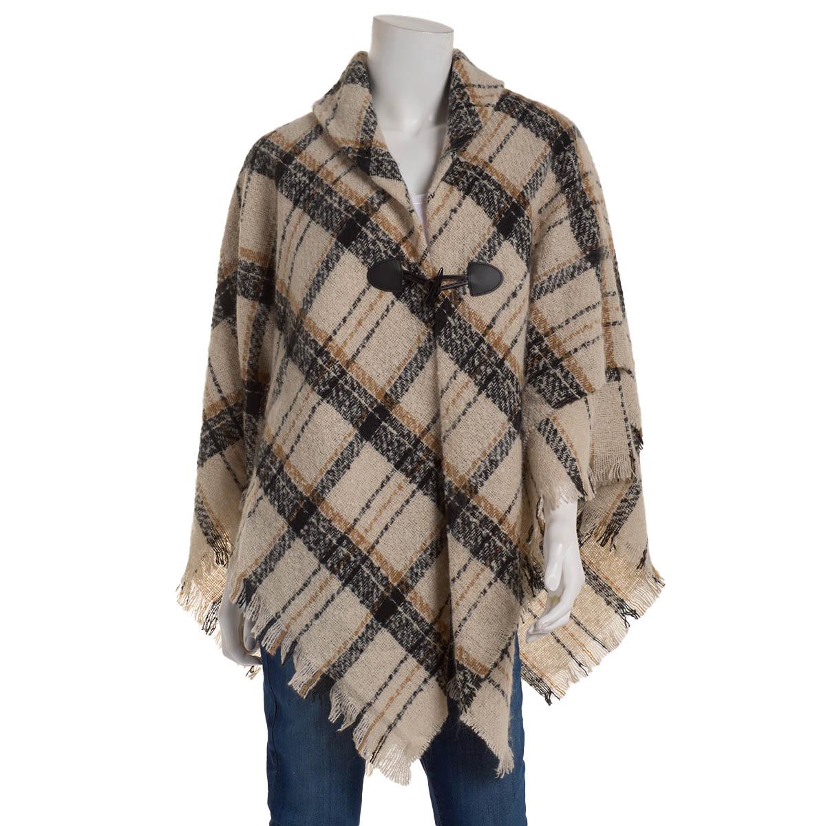Womens Altare Classic Plaid Ruana Toggle