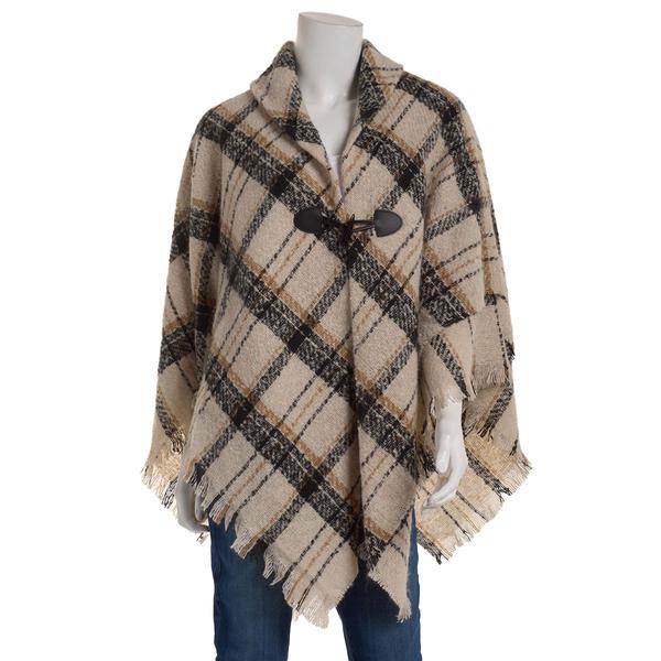 Womens Altare Classic Plaid Ruana Toggle - image 