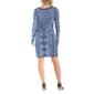 Womens 24/7 Comfort Apparel Diamond Print Long Sleeve Shift Dress - image 2