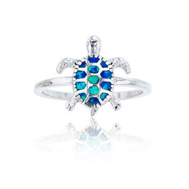 Gemstone Classics&#40;tm&#41; Created Opal Turtle Ring