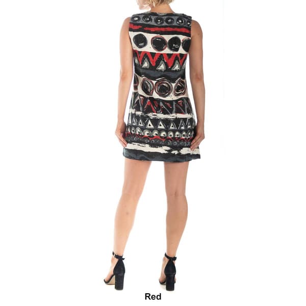 Womens 24/7 Comfort Apparel Abstract Sleeveless A-Line Dress