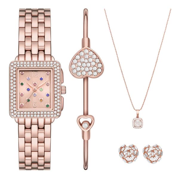 Womens Folio Rose Gold Watch & Jewelry Set - FMDFL2067