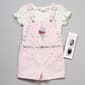Girls (4-6x) Little Lass(R) 2pc. Stripe Tee & Ice Cream Jumper Set - image 1