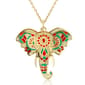 Gold Classics(tm) 14kt. Multicolor Elephant Head Necklace - image 1