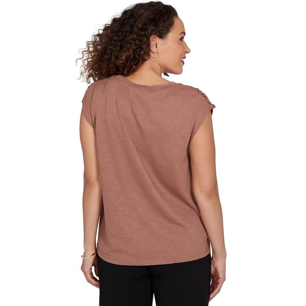 Womens Skye’s the Limit Blooming Pastels Cap Sleeve Blouse