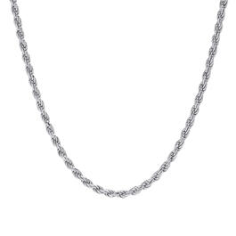Sterling Silver 16in. Polished Solid Rope Chain Necklace