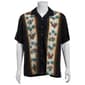 Mens Campia Short Sleeve Color Block Button Down Shirt - Black - image 1