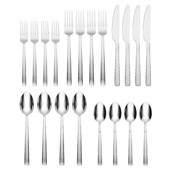 Cambridge&#174; Henrietta Hammered Mirror 20pc. Flatware Set