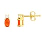 Oval Simulated Garnet January Birthstone Stud Earrings - image 1