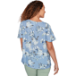 Womens Emaline Seabreeze Essence Keyhole Neck Floral Blouse - image 2