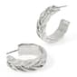 Steve Madden Silver Woven Medium Braided Hoop Earrings - image 4