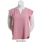 Womens Adrianna Papell Solid Short Flutter Sleeve Airflow Blouse - image 5