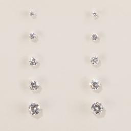Design Collection 5pc. Silver-Tone CZ Stud Earrings