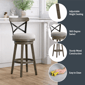 HH2 Home Reid Wood Adjustable Height Swivel Stool - image 10