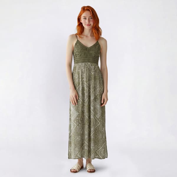 Juniors Derek Heart Crochet Lace Maxi Dress