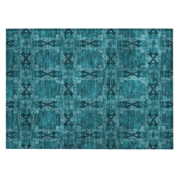HomeRoots Floral Medallion Non Skid Indoor Outdoor Accent Rug