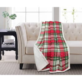 Harper Lane Carol Plaid Sherpa Throw