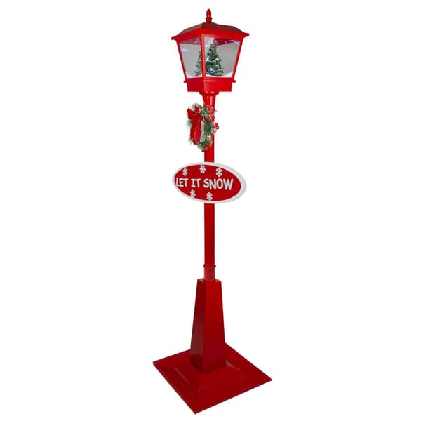 Northlight Seasonal 70.75in. Musical Red Holiday Street Lamp