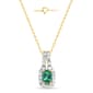 Gemstone Classics(tm) Created Emerald Lab Grown Diamond  Pendant - image 1