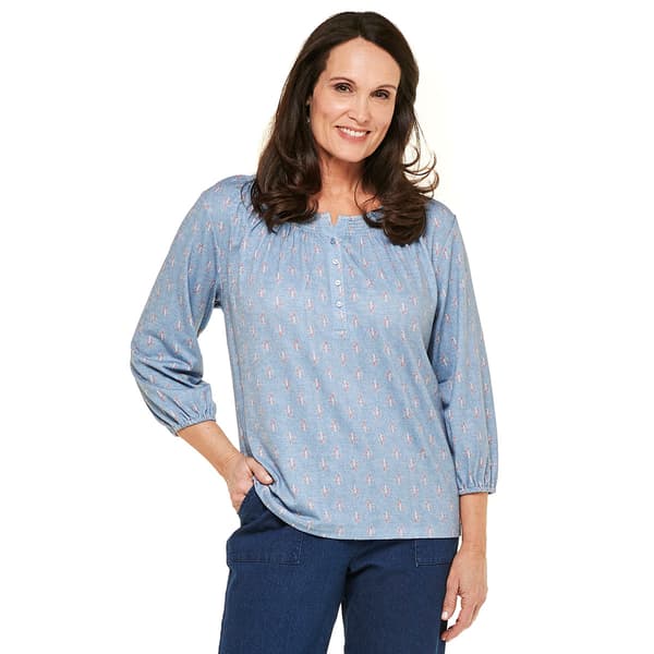 Plus Size Hasting & Smith 3/4 Sleeve Leaf Peasant Blouse - image 