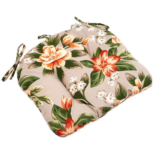 Jordan Manufacturing Floral Universal Seat Cushion - Grey/Coral - image 