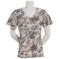 Womens Emily Daniels Short Sleeve 3/4 Zip Dot Jacquard Blouse - image 2