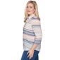 Womens Alfred Dunner Port Side Stripe Button Front Blouse - image 4