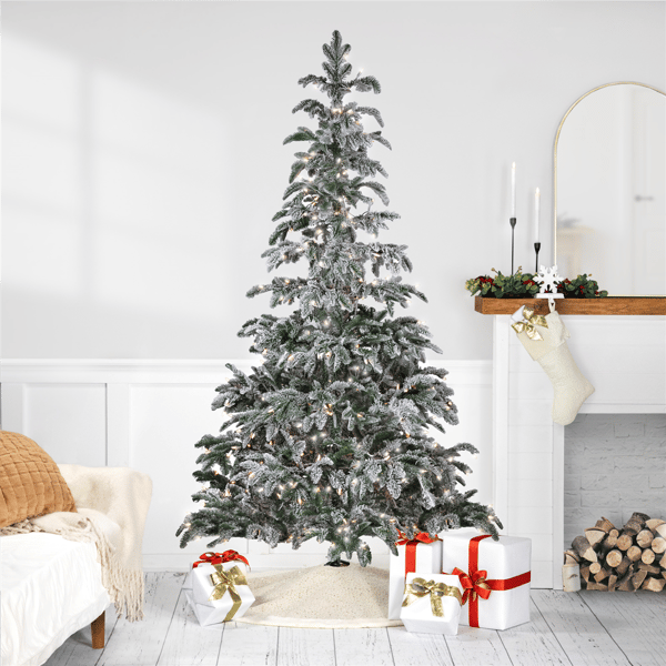 Northlight 6.5ft. Real Touch™ Pre-Lit Flocked Fir Christmas Tree