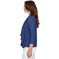 Petite Hearts of Palm Smooth Sailing Eyelet Cascade Cardigan - image 4