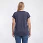 Plus Size Tru Self Short Dolman Sleeve Hacci Sunflower Vase Tee - image 2