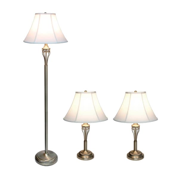 Lalia Home Perennial Roma Classic 3pc. Metal Lamp Set