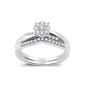 Nova Star&#40;R&#41; 1/4cttw. Lab Grown Diamond Round Cluster Bridal Set - image 1
