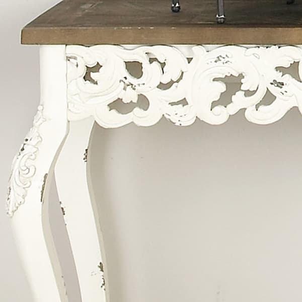 9th & Pike® White Wooden Carved Console Table