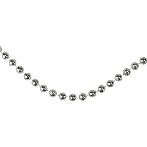 Northlight Seasonal 33ft. Shiny Silver Beaded Christmas Garland - image 