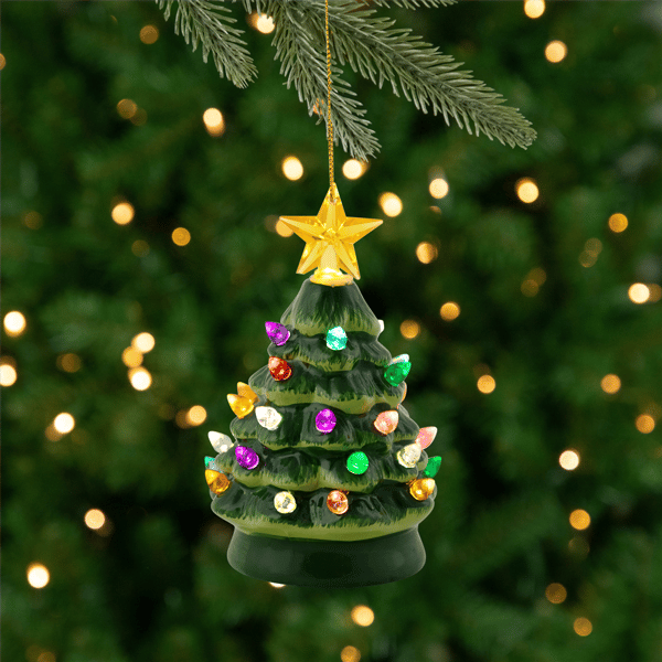 Northlight Mini LED Retro Green Christmas Tree with Star Ornament