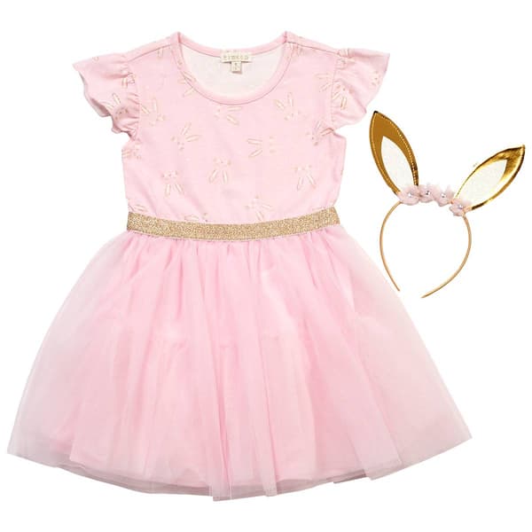 Girls (4-6x) BTween(R) Ruffle Sleeve Bunny Tutu Dress