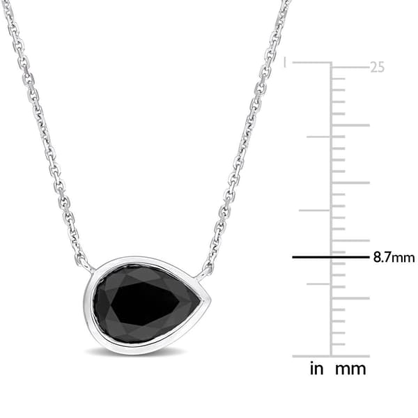 Sophia B 2.0ctw. Black Pear Shaped Diamond Pendant Necklace