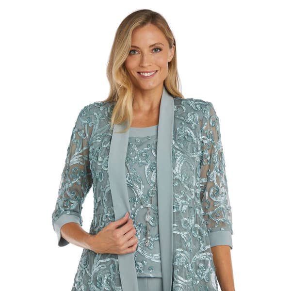 Petite R&M Richards 3pc. Vine Soutache Pant Set