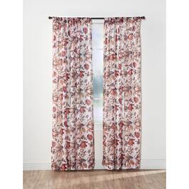 Mae Floral Print Crushed Voile Panel Curtain