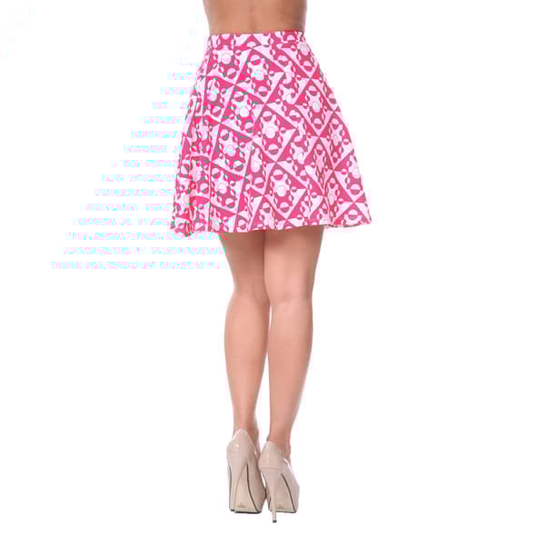 Womens White Mark Heidi Geometric Flare Skirt